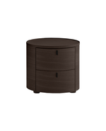 CDON3 / Bedside Table with 2 Drawers / Spessart Oak Structure and Top + Hide 19 Caffe Handles