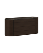 COON1 / Chest of Drawers with 4 Drawers / Spessart Oak Structure + Glossy Saint Laurent Marble Top + Hide 19 Caffe Handles