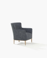 GMRE078 / Relax Armchair / ANTEA 10 Grafite Cat D Fabric with Nero Grosgrain Piping + Mat Champagne Base