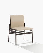 S13 / Chair without Armrests / SOFT 01 Crema Cat Y Leather Seat + Black Elm Structure