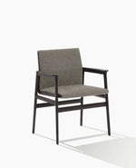 S39 / Chair with Armrests / CORINTO 02 Fango Cat D Fabric Seat + Black Elm Structure