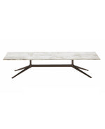 MOTA140 / Coffee Table / Glossy Marble Calacatta Oro Top + Glossy Brown Nickel Structure