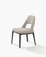 S107 / Chair without Armrests / SKYROS 04 Visone Cat E Fabric + Black Elm Structure