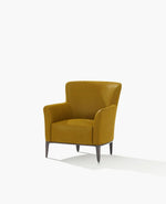 GMSI069 / Single Armchair / SILK 12 Senape Cat S Leather + Glossy Brown Nickel Base