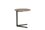 Ø50x54 cm / Coffee Table / Mat Brown Nickel Painted Metal Base +  Mat Marble Grigio Stardust Top