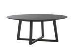 Ø180x74 cm / Table Wood 2 / Black Elm Structure + Black Elm Top + Mat Brown Nickel Insert