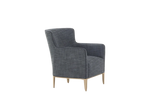 78x75x87 cm / Relax Armchair / ANTEA Grafite Fabric with Nero Grosgrain Piping + Mat Champagne Base