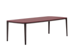 240x108x74 cm / Table Wood 2 / Black Elm Structure + Glossy Glass Bordeaux Top