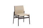 Chair without Armrests / SOFT Crema Leather Seat + Black Elm Structure