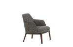 67x70x75 cm / Armchair Wood 2 / ORLEANS Carbone Fabric + Spessart Oak Base
