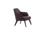 67x70x75 cm / Armchair Metal / SOFT Prugna Leather Seat + Glossy Brown Nickel Base