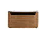 Chest of Drawers with 3 Drawers and Glass Shelf / Hide Nero Top and Glass Fume Upper shelf + Canaletto Walnut Structure