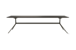 180x45x48 cm / Console Table / Black Elm Top + Mat Brown Nickel Structure