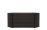 166.5x57x78 cm / Chest of Drawers with 4 Drawers / Spessart Oak Structure and Top + Hide Caffe Handles