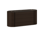 166.5x57x78 cm / Chest of Drawers with 4 Drawers / Spessart Oak Structure + Glossy Saint Laurent Marble Top + Hide Caffe Handles