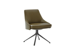 Chair without Armrests / SOFT Oliva Leather Cover + Glossy Brown Nickel Swivel Base