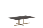 130x80x39 cm / Coffee Table / Glossy Marble Sahara Noir Top with Polyester Finish + Mat Champagne Structure