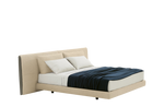 Bed for 1800x2000mm Mattress (Sold Separately) / BREST Crema Fabric Cover + Headboard Inserts in Hide Fango