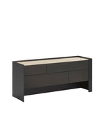 COCE1 / Chest of 4 Drawers / Hide 02 Nero Outer Structure + Glossy Brown Nickel Inner Structure + Mat Marble Zecevo Top + Black Elm Drawer Front