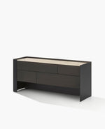 COCE1 / Chest of 4 Drawers / Hide 02 Nero Outer Structure + Glossy Brown Nickel Inner Structure + Mat Marble Zecevo Top + Black Elm Drawer Front