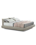 1x LMDRTR + 1x TEDR / Bed with Tip Up Storage for 1600x2000mm Mattress (Sold Separately) / ANTEA 06 Platino Cat D Fabric Headboard and Bed Frame + Bigger Piston