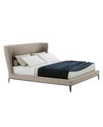 1x LMGM5 + 1x TEGM5 / Bed for 1800x2000mm Mattress (Sold Separately) / NAXOS 16 Sabbia Cat E Fabric + Glossy Brown Nickel Frame