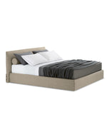1x LMJQ5R + 1x TEJQ5 / Bed with Tip Up Storage for 1800x2000mm Mattress (Sold Separately) / KITAMI 04 Sabbia Cat E Fabric with Colour Nero Piping + Bigger Piston