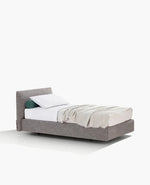 1x LSJQ + 1x TEJQS / Single Bed for 1000x2000mm Mattress (Sold Separately) / RABAT 412 Cemento Cat D with Colour Acciaio Piping