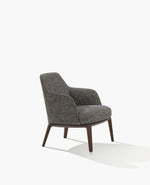 JNPL067 / Armchair Wood 2 / ORLEANS 12 Carbone Cat E Fabric + Spessart Oak Base