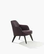 JNPL067 / Armchair Metal / SOFT 10 Prugna Cat Y Leather Seat + Glossy Brown Nickel Base