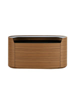 COKE2 / Chest of Drawers with 3 Drawers and Glass Shelf / Hide 02 Nero Top and Glass Fume Upper shelf + Canaletto Walnut Structure