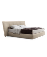 1x LMRV5FR + 1x TERV5F / Bed with Tip Up Storage for 1800x2000mm Mattress (Sold Separately) / SKYROS 02 Sabbia Cat E Fabric Cover + NABUK 01 Latte Cat Y Leather Bands + Bigger Piston