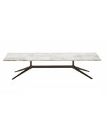 MOTA140 / Coffee Table / Glossy Marble Calacatta Oro Top + Glossy Brown Nickel Structure