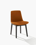 S16 / Chair without Armrests / NABUK 09 Ruggine Cat Y Leather + Double Normal Stitiching + Black Elm Structure