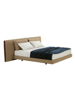 1x LMYE5 + 1x TEYE5 / Bed for 1800x2000mm Mattress (Sold Separately) / CARSON 05 Pernice Cat E Fabric Cover + Headboard Inserts in Hide 07 Castagna