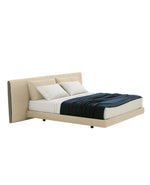 1x LMYE5 + 1x TEYE5 / Bed for 1800x2000mm Mattress (Sold Separately) / BREST 01 Crema Cat G Fabric Cover + Headboard Inserts in Hide 08 Fango